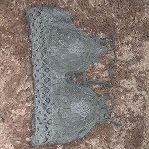 boho blue: Alex bralette, size Large, color grey